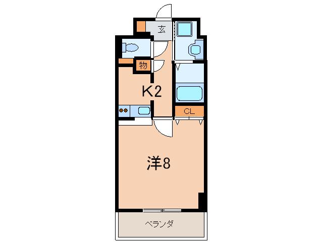 エトールX(1K/7階)の間取り写真