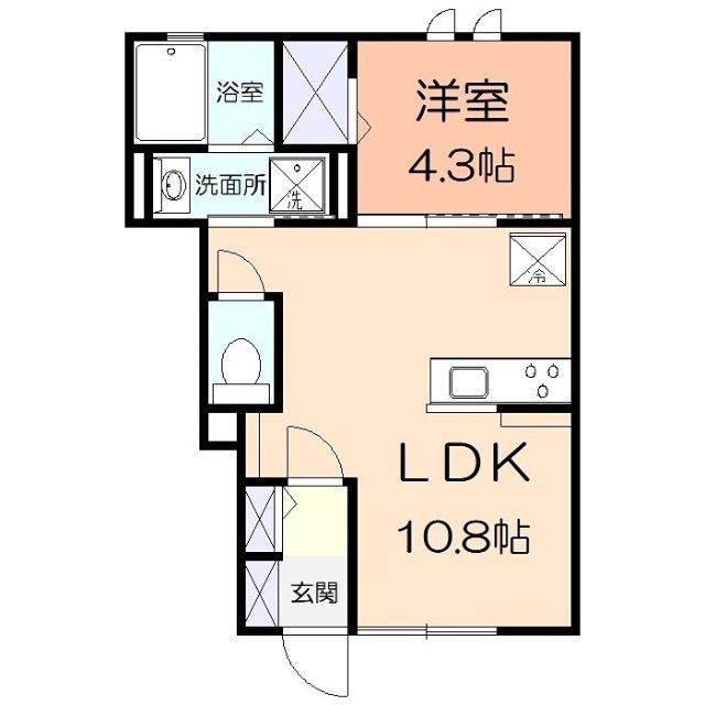 カーサ ソレアーダ(1LDK/1階)の間取り写真
