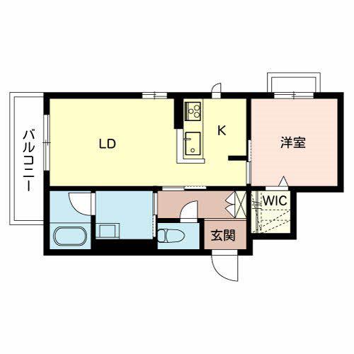 シャーメゾンファーイースト英賀保(1LDK/3階)の間取り写真