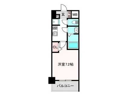 エスリードコート阿倍野昭和町(1K/7階)の間取り写真