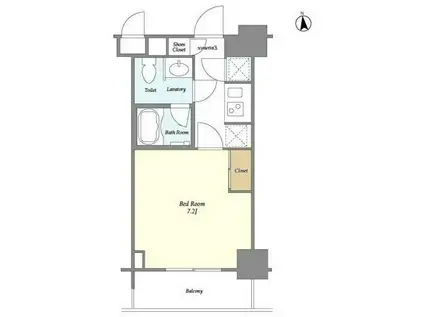 東急セットアップレジデンス恵比寿(1K/10階)の間取り写真