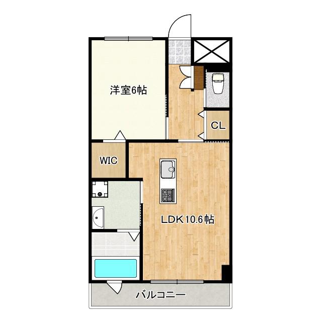 VIORA(1LDK/4階)の間取り写真