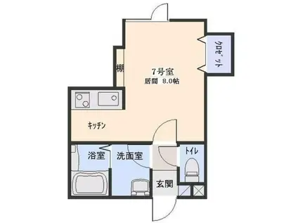 RT III(1K/2階)の間取り写真