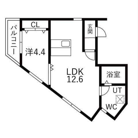 LEGIOIE太閤通駅4(1LDK/4階)の間取り写真