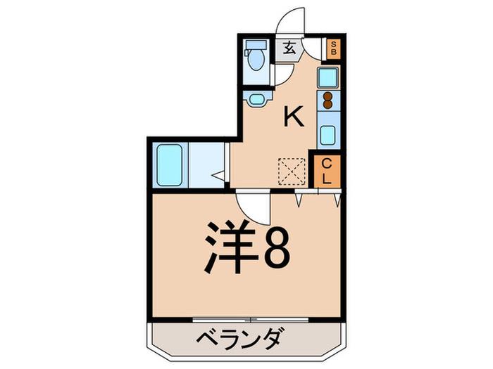ソレイユときわIII(1K/2階)の間取り写真