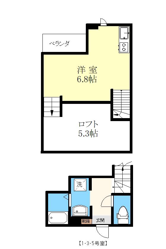 GLAD東本町 イースト(ワンルーム/1階)の間取り写真