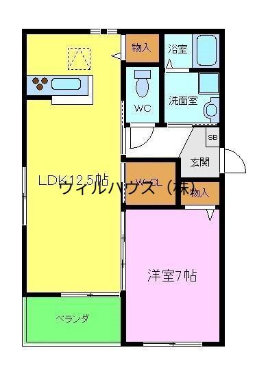 シャルマン・ドミール堺(1LDK/1階)の間取り写真