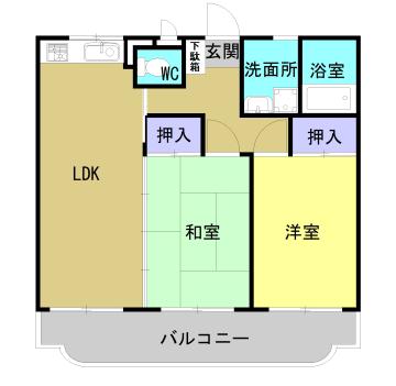 アイリステラモトII(2LDK/3階)の間取り写真