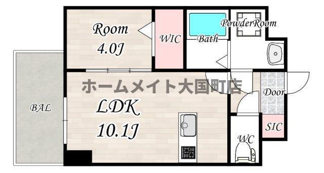 ミラージュパレス天王寺堀越町(1LDK/5階)の間取り写真
