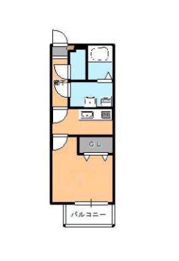 アップベル(1K/2階)の間取り写真