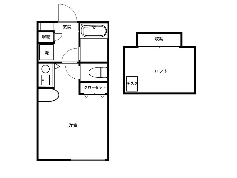 シャレイ自由が丘(ワンルーム/2階)の間取り写真