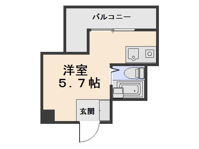 ライオンズマンション横須賀中央第2(ワンルーム/5階)の間取り写真