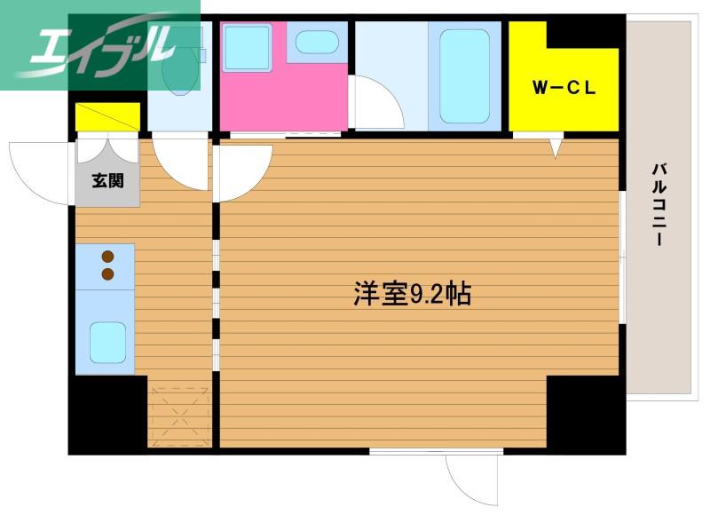 THE MODERN 桑田町(1K/1階)の間取り写真