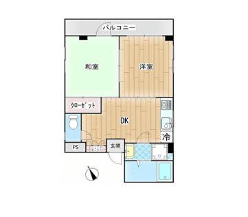 リバーサイド凌宇(2DK/3階)の間取り写真