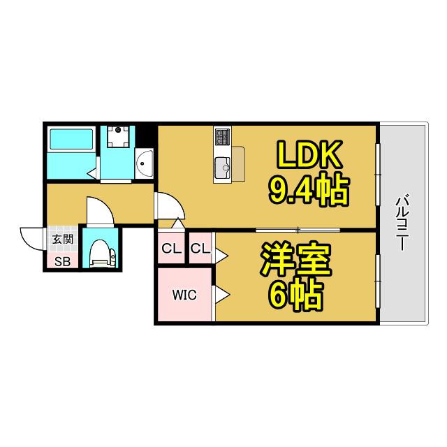 コロラートミスタニ(1LDK/1階)の間取り写真