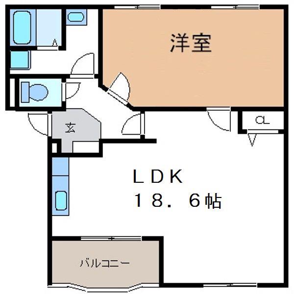FREEDOM(1LDK/2階)の間取り写真