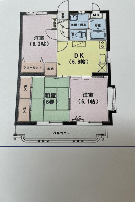 ユーミーアローレ(3DK/4階)の間取り写真