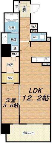 RJRプレシア南堀江(1SLDK/4階)の間取り写真