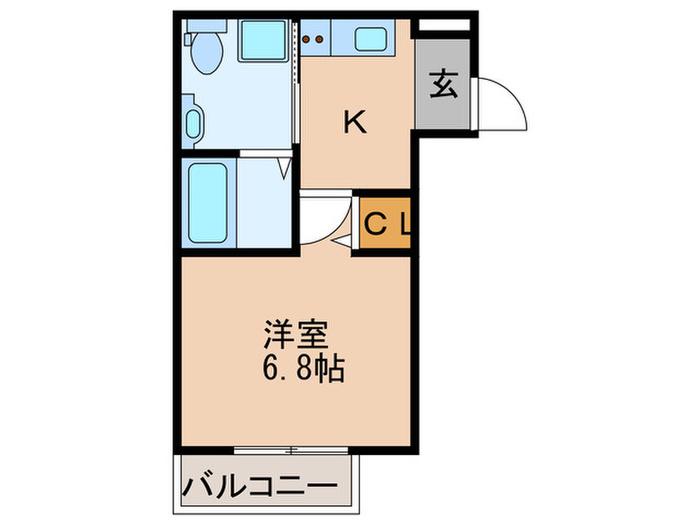 CIEL神崎川(1K/1階)の間取り写真