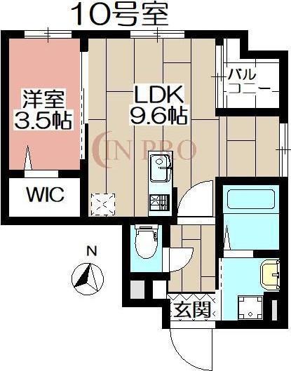 アヴァンセ千早(1LDK/1階)の間取り写真