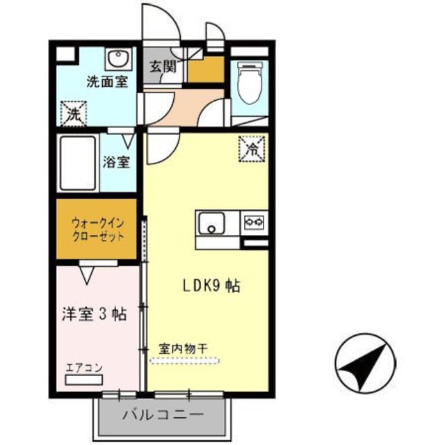 モンターニュコアラ(1LDK/2階)の間取り写真