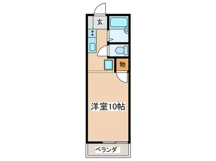 パストラルT A棟(ワンルーム/2階)の間取り写真