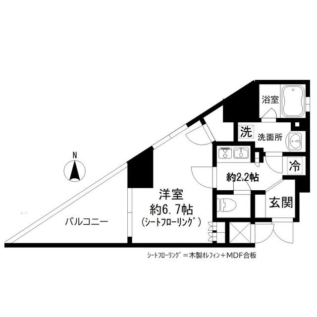 GRAND三軒茶屋ウエスト(1K/5階)の間取り写真