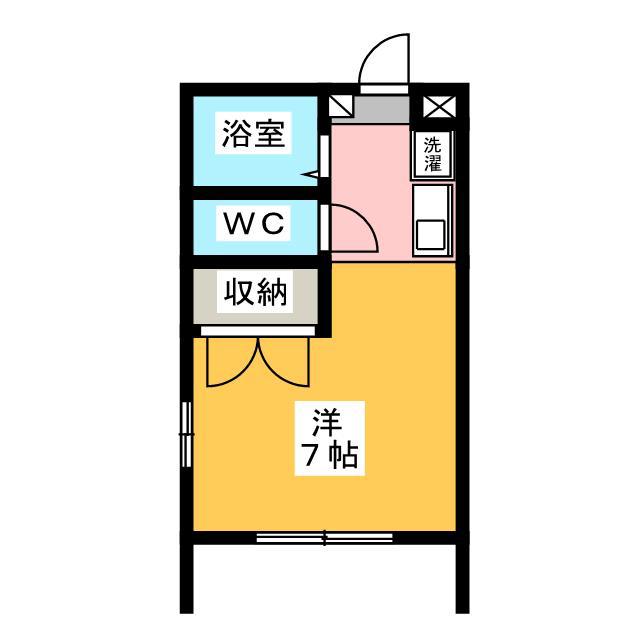 SQUARE II(ワンルーム/1階)の間取り写真