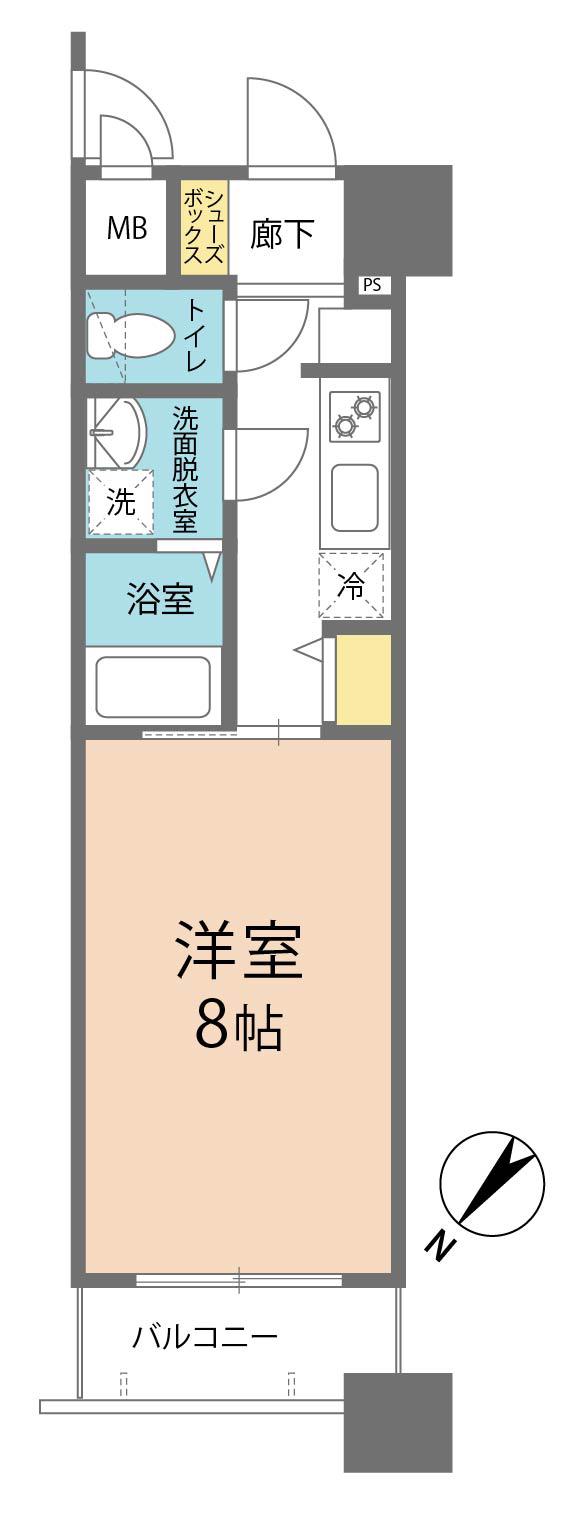 アヴァンティーク銀座2丁目(1K/7階)の間取り写真