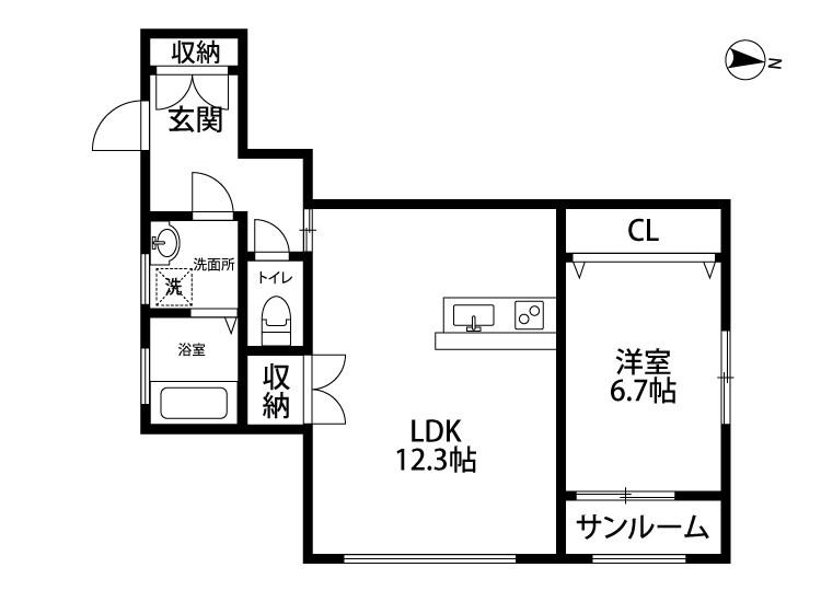LOVE&PEACEIV(1LDK/1階)の間取り写真