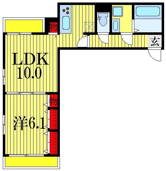 LA PAIX(1LDK/2階)の間取り写真