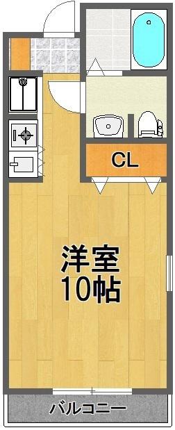 ロイヤルコート芳賀(ワンルーム/2階)の間取り写真