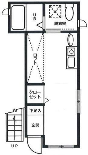 コモンズ立石(ワンルーム/1階)の間取り写真