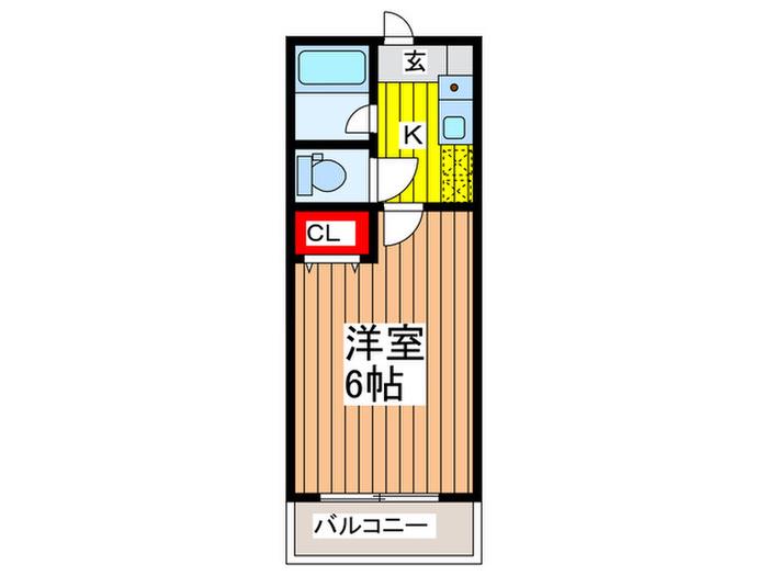 モンホワイエI(1K/2階)の間取り写真