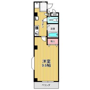サンシャインII(1K/1階)の間取り写真
