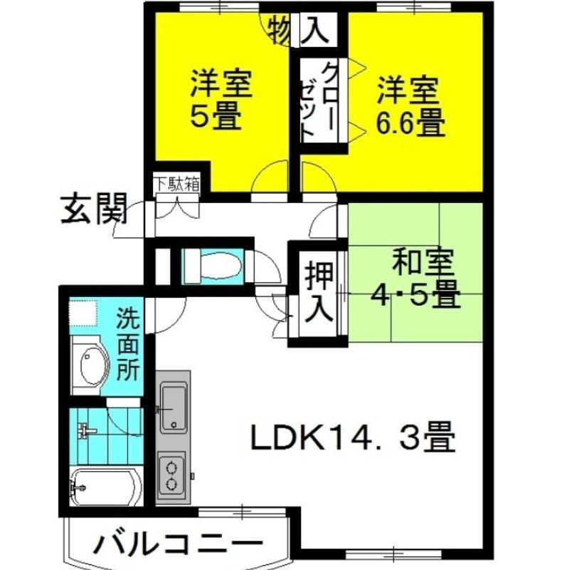 テラーサ希(3LDK/2階)の間取り写真