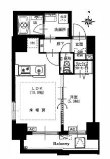 カーサ麻布 LEGRAND(1LDK/5階)の間取り写真