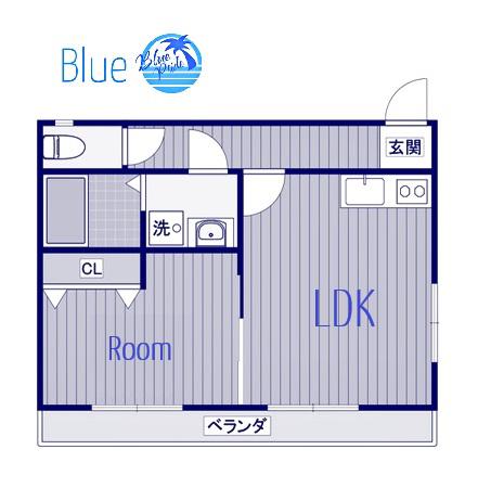 M・Iハイツ(1LDK/2階)の間取り写真