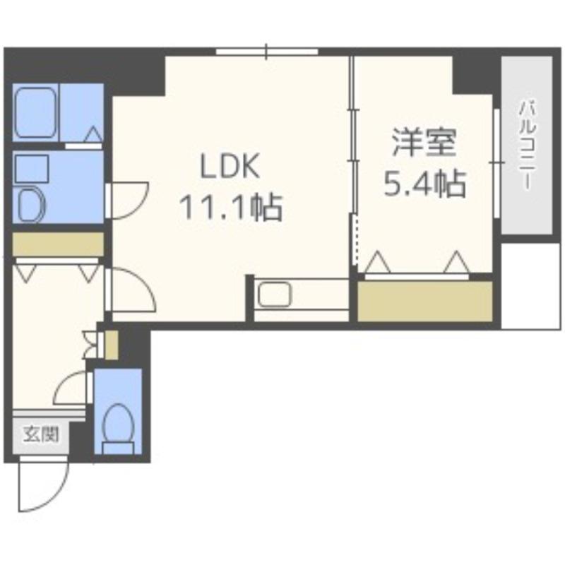 MANZANA豊平(1LDK/3階)の間取り写真