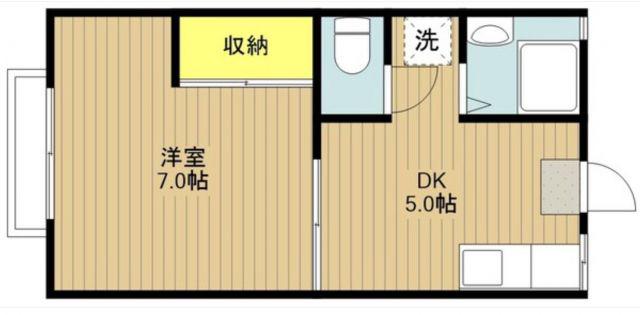 エスパスホマーA棟(1DK/1階)の間取り写真