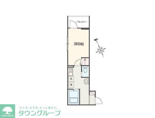 MELLAS相模原II(1K/1階)の間取り写真