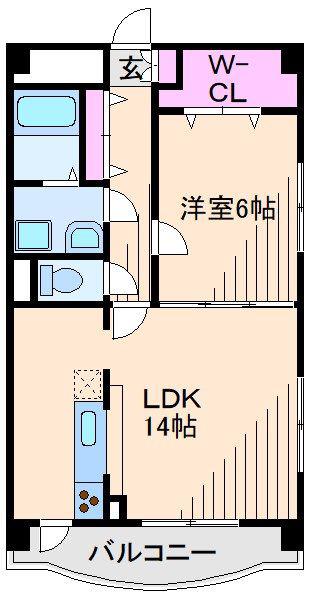 セゾンマノワール(1LDK/5階)の間取り写真