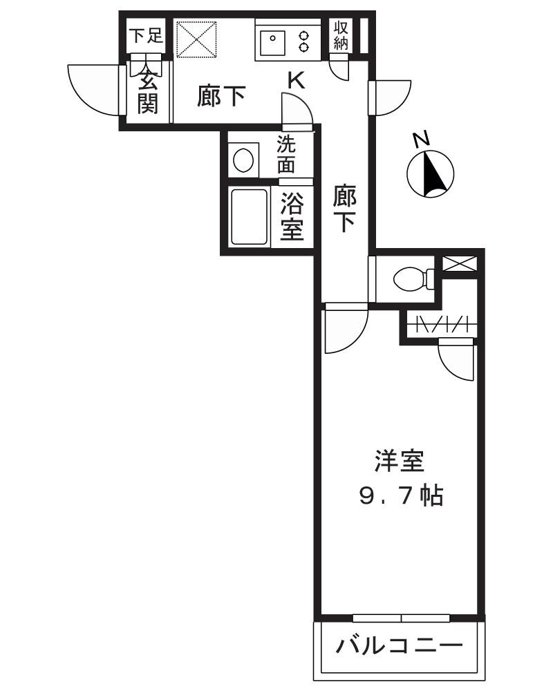 EDIAN武蔵小山(1K/4階)の間取り写真