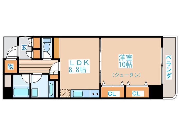 グラン・エクレール五橋(1LDK/2階)の間取り写真