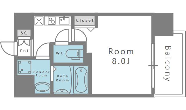 GRAND CINQ(1K/5階)の間取り写真