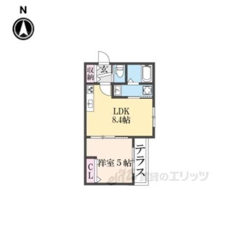LUXEイースト1(1LDK/1階)の間取り写真