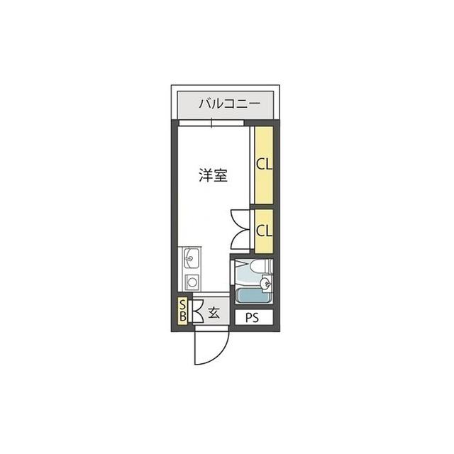 大国町池田マンション(ワンルーム/6階)の間取り写真