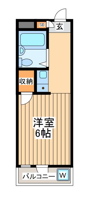 サンパレス府中宮西パート1(ワンルーム/1階)の間取り写真