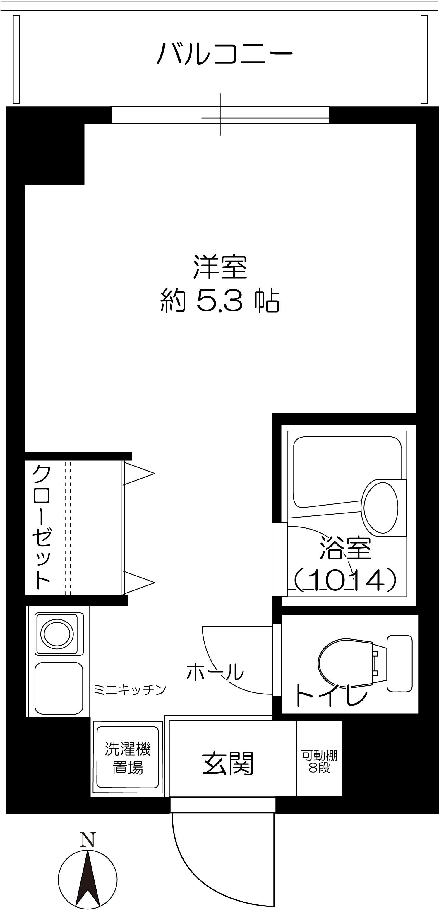 サンエスト南森町(1K/4階)の間取り写真