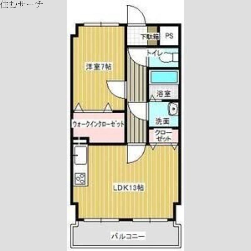 サンライズ櫻B棟JPMC(1LDK/3階)の間取り写真